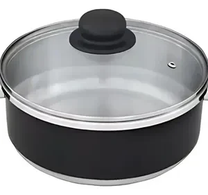Jogo De Panelas Kit 5 Aluminio Craqueado Com Tampa De Vidro Preto - Imagem 6