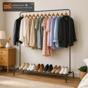 Organizador De Roupas Portátil Grande Metal P/ Quarto Closet - Imagem 1