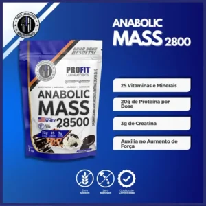 Hipercalórico Anabolic Mass 28500 3kg Profit Labs Cookies And Cream - Imagem 4