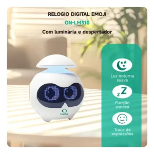 Despertador Inteligente Design Robo Bluetooth Alto-falante - Imagem 8