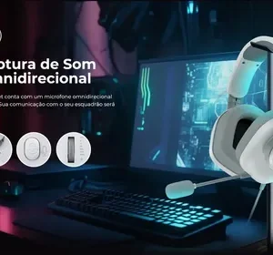 Fone Headset Gamer HAVIT H2230d P2 P3 3,5MM Microfone Removível Consoles PC Preto - Imagem 7