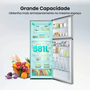 Geladeira Hisense Duplex Inox 381L Inverter Frost Free RT3N375 220V - Imagem 9