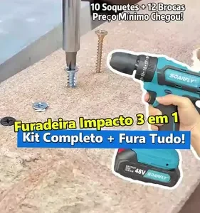 Parafusadeira Furadeira De Impacto Profissional Sem Fio 48v - Imagem 2