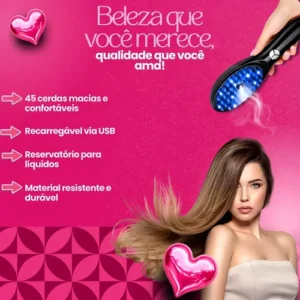 Escova Massageadora Terapêutica Capilar 4 Em 1 Led Cabelo - Imagem 8