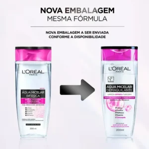 Água Micelar L'Oréal Paris Bifásica Limpeza Facial 200ml - Imagem 3