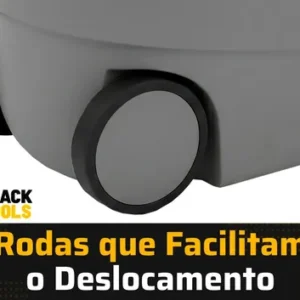 Esfregão Mop 360° Balde Inox Com Rodas Microfibra 16 Litros Cabo Longo Alça Cinza TBBL04 The Black Tools - Imagem 9