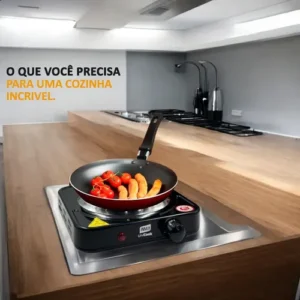 Fogão Elétrico de Mesa INMA 1 Boca para Viagem e Camping 1000W Preto - Imagem 7