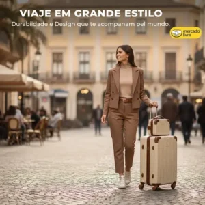 Mala De Viagem 10kg Promoção Rodas 360° Miami Com Frasqueira - Imagem 11