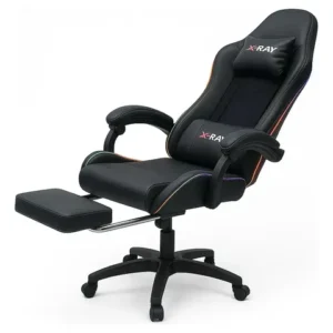 Cadeira gamer e escritório x-ray fit com led rgb ergonômica cor preta material do estofamento couro sintético - Imagem 5