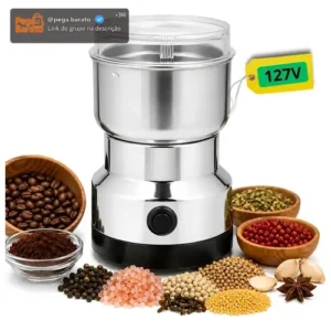 Moedor De Café Elétrico Triturador De Grãos Sementes Temperos Especiarias Pimenta Sal Grosso Ervas Castanhas Alho Café Inox Multifuncional Alta Potência Moagem Rápida Uso Doméstico Black Raipe - Imagem 1