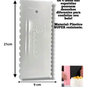 Kit 7 Espátulas Decorativas Profissional Para Bolo Cobertura - Imagem 6