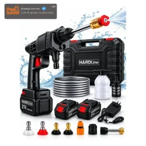 Lavadora Lava Jato Portátil de Alta Pressão Automotiva Sem Fio Hidrolavadora Recarregável com 2 Baterias + Maleta Completa Bivolt Hardline - Imagem 1