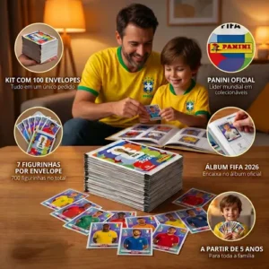 Kit Com 100 Envelopes Lacrados Para Colecionar Figurinhas da Copa Do Mundo FIFA 2026 Panini - Imagem 2