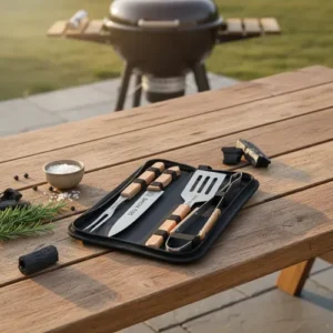 Kit Churrasco 4 Em 1 Personalizado Faca Pegador Logo Brinde - Imagem 10