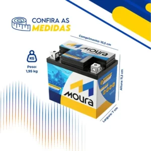 Bateria Moura Titan Fan Biz Bros Fazer 125 150 160 Flex Xre - Imagem 3
