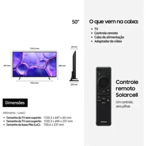 Smart Tv U8600f Crystal Uhd 4k 50 2025 Preto Samsung - Imagem 4