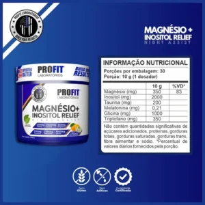 Magnésio + Inositol Relief Pote 300g - Profit Sabor Camomila Com Laranja - Imagem 4