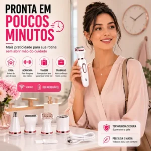 Depilador Elétrico Feminino 4 Em 1 Pelos Íntimos Axila Nariz - Imagem 9