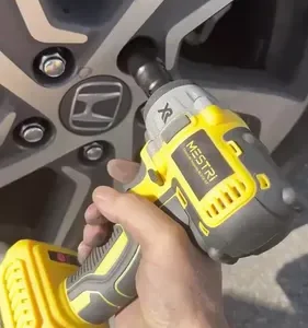 Chave De Impacto e Parafusadeira A Bateria 21v 4ah 3 em 1 Brushless Amarelo 50hz/60hz Sem Escova 2 Baterias Recarregável Bivolt MESTRI - Imagem 2