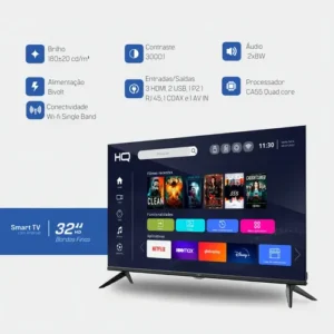 Smart Tv Hq 32 Hd Android 12 Design Slim Hqs32nkhm - Imagem 3