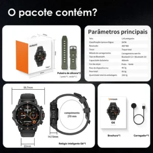 Relógio Smartwatch Aurafit Trek1 Com Gps À Prova D'água 5atm - Imagem 11