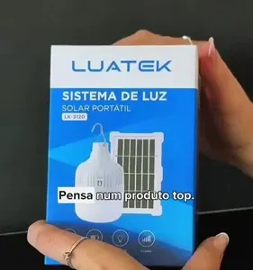 Lampião Lampada Led Portátil Recarregável Com Placa Solar usb Ideal Para Camping Barraca Pesca Jardim Cellulari - Imagem 2