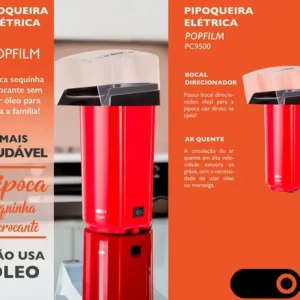 Pipoqueira Elétrica Portátil Sem Óleo Fritura Ar Quente - Imagem 5