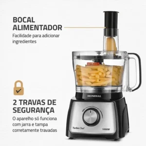 Multiprocessador Turbo Chef 9 em 1 Mondial 1000W MPN-01-BF - Imagem 9