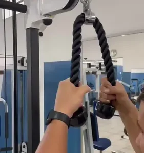 Kit Musculação Curvo Corda Estribo Triângulo Academia - Imagem 2