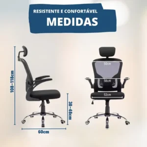 Cadeira De Escritório Até 150kg Executiva Presidente Office - Imagem 3