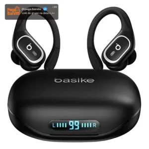Basike Fone De Ouvido Bluetooth 6.0 Esportivo Sem Fio Gancho Intra-auricular,estéreo,Com display Led, Tws, Ipx5, Enc, Suporta Chamadas De Voz, Compatível Android E Ios, Cor Preto - Imagem 1