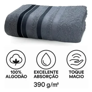Jogo Toalhas Banho Grossas Macias Algodão 4pç Absorventes - Imagem 5