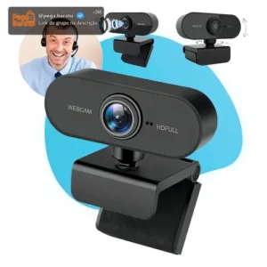 Webcam Full HD 1080p com Microfone e Rotação 360° para Videochamadas Acemic Audio - Imagem 1