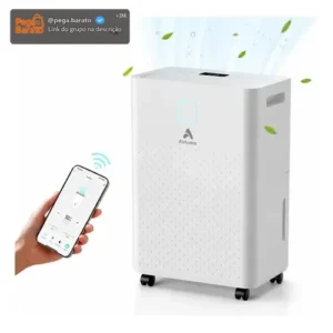 Desumidificador Compressor 8L/Dia, Silencioso, Antimofo, Área Até 120m², Controle Wi-Fi, Drenagem Contínua, Timer 24h, Display Digital, Filtro Removível, Para Quartos e Salas, Airluma - Imagem 1