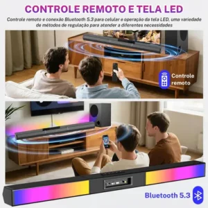 Caixa De Som Tv Sound Bar Subwoofer Home Theater 340W Gaonas Blutooth 5.3 2.1 Sem Fio Soundbar Barra De Som Cinema Para Smart Tvs, Graves Profundos E Aumento De Volume Com 3 Modos - Imagem 6