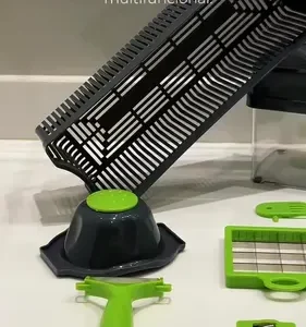 Cortador Picador Manual de Alimentos Ralador Fruta Legumes Cor Verde - Imagem 2