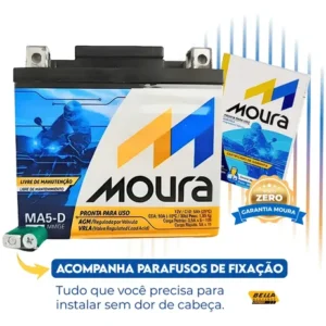 Bateria Moura Titan Fan Biz Bros Fazer 125 150 160 Flex Xre - Imagem 4