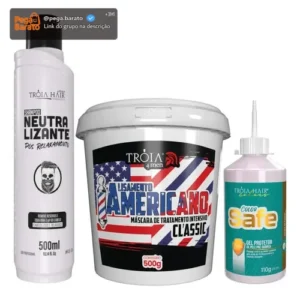 Alisamento Americano 500g + Shampoo Neutralizante 500ml - Imagem 1