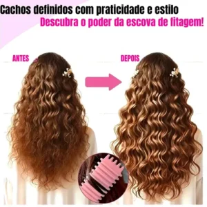 Escova Gringa Fitagem Raquete Cabelo Cacheado Definidora Modeladora Cacho Profissional Mariazinha - Imagem 3