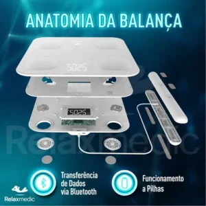Balança De Bioimpedância Profissional 8 Sensores Digital App - Relaxmedic - Imagem 3