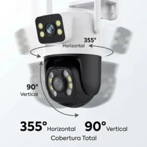 Camera Segurança Externa Lente Dupla Rastreamento Zoom A28b Cor Branco iCSee - Imagem 4