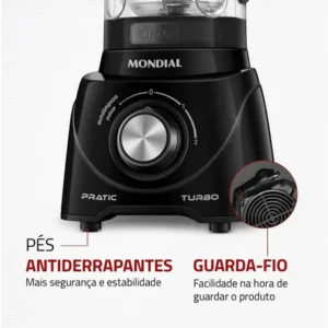 Liquidificador Pratic Turbo, Mondial, 550W - L-98-B - Imagem 7