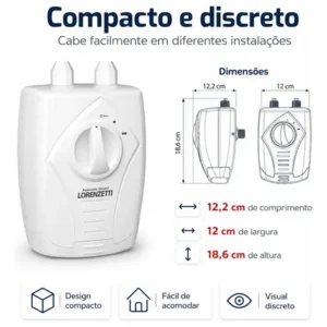 Aquecedor de água elétrico Lorenzetti versátil 3 temperaturas cor branco 220V 5500W - Imagem 8
