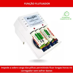 Kit 8 Pilhas Recarregáveis + Carregador Rápido Bivolt Aa/aaa - Imagem 7