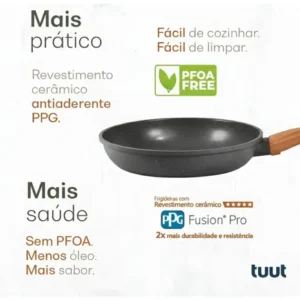 Jogo De Panelas Cerâmico Triplo Indução Tuut Ecoglid 5 Peças Cor Preto Granito - Imagem 5