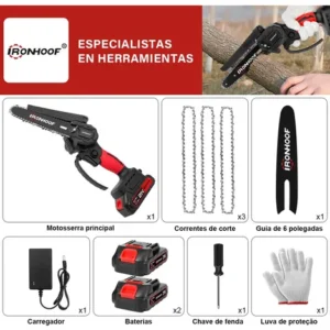 Mini Motosserra A Bateria 6 Pol Portatil Potente Brushless - Imagem 10