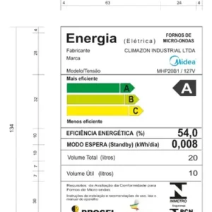 Micro-ondas 20l Branco Mastercook Midea - Imagem 8
