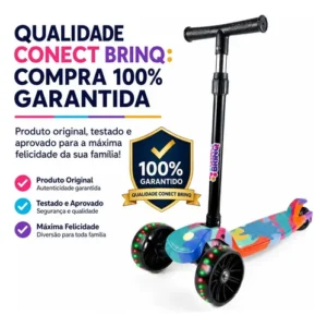 Patinete Scooter Dobrável Com Led Freio Bv0011 Mega Compras Azul - Imagem 9