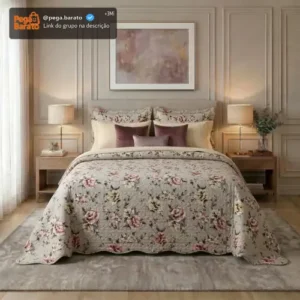Kit Colcha Cobre Leito 3 Peças Dupla Face Casal Queen King - Imagem 1