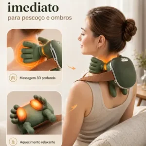 Massageador Elétrico Pescoço Ombros Mãozinha 3d Aquecimento - Imagem 4